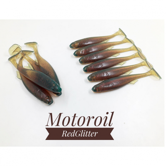 Boni Baits Mini Happy 8,5cm (Bulk) - Motoroil Red Glitter ryhmässä Vieheet / Käsintehty vieheet @ Sportfiskeprylar.se (BBMH8)