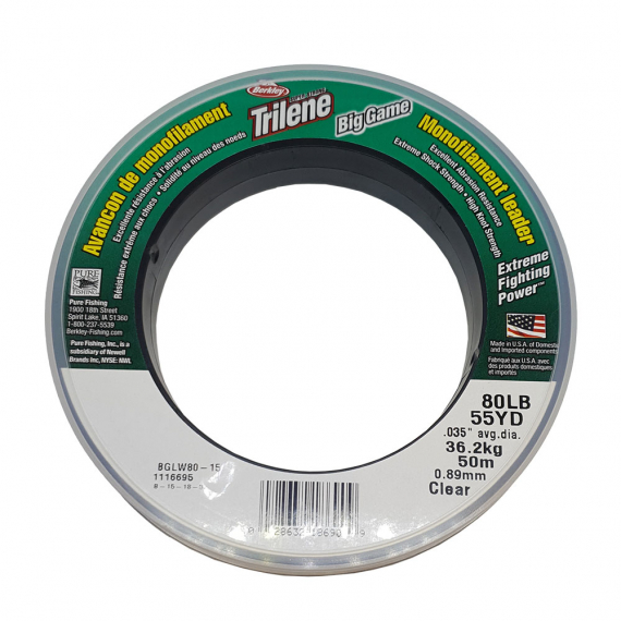 TRILENE BIG GAME Mono Leaders - 50m ryhmässä Koukut & Tarvikkeet / perukkeet & perukemateriaalit / Perukemateriaalit / Perukemateriaali monofiili @ Sportfiskeprylar.se (BIGGAMEMONOLEDr)