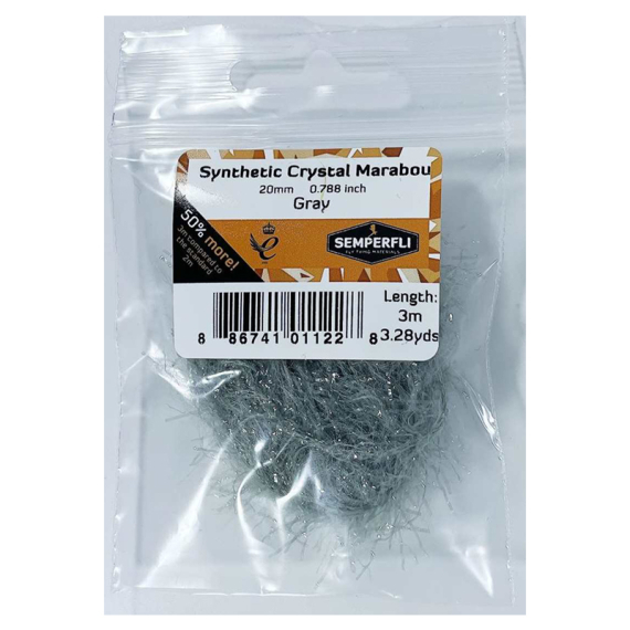 Semperfli Synthetic Crystal Marabou 20mm - Dark Gray ryhmässä Koukut & Tarvikkeet / Perhonsidonta / Perhonsidontamateriaalit / Chenille & Lanka @ Sportfiskeprylar.se (BMAR100DGR)