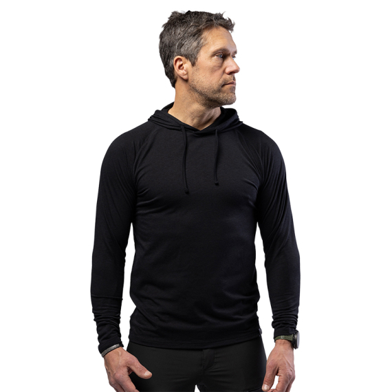 Beyond Nordic BN213 M\'s Light Merino Hoodie Onyx Black ryhmässä Vaatteet ja kengät / Vaatetus / Alusosat & alusvaatteet / Aluspaidat @ Sportfiskeprylar.se (BN213-M-BLACK-2XLr)