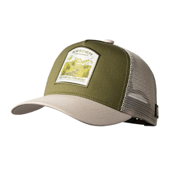 Beyond Nordic BN215 Wild Scandinavia Trucker Cap W-Beige Iguana ryhmässä Vaatteet ja kengät / Lippalakit ja päähineet / Lippikset / Trucker lippikset @ Sportfiskeprylar.se (BN215-W-BEIGE-OS)