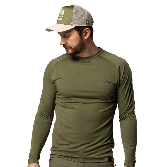 Beyond Nordic BN219 M\'s Light Merino LS Crew Moss Green ryhmässä Vaatteet ja kengät / Vaatetus / Alusosat & alusvaatteet / Aluspaidat @ Sportfiskeprylar.se (BN219-M-MOSS-Lr)