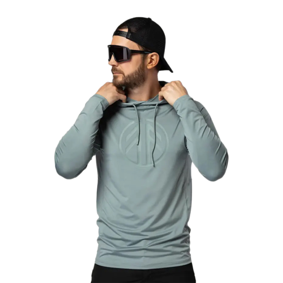 Beyond Nordic BN220 M\'s LS Sunblock Hoodie Green Milieu ryhmässä Vaatteet ja kengät / Vaatetus / Villapaidat / Hupparit @ Sportfiskeprylar.se (BN220-M-GREEN-Lr)