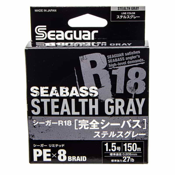 Seaguar R18 Kanzen Seabass 150m Stealth Grey ryhmässä Siimat / Kuitusiimat @ Sportfiskeprylar.se (BOB-00-SEAGUAR-00-0055r)