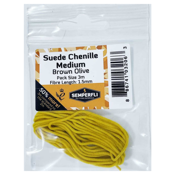 Semperfli Suede Chenille 1.5mm Medium ryhmässä Kalastusmenetelmät / Perhokalastus / Perhonsidonta / Perhonsidonta materiaali / Chenille & Lanka @ Sportfiskeprylar.se (BSC2003BLKr)