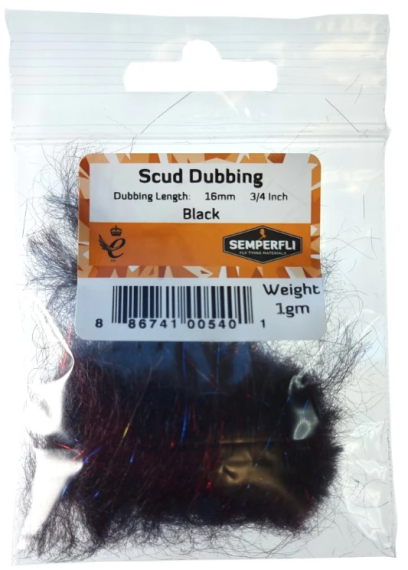 Semperfli Scud Dubbing - Black ryhmässä Koukut & Tarvikkeet / Perhonsidonta / Perhonsidontamateriaalit / Dubbingit @ Sportfiskeprylar.se (BSCD016BLKr)