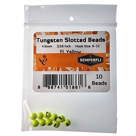 Semperfli Tungsten Slotted Beads 4,6mm - Fl Yellow ryhmässä Koukut & Tarvikkeet / Perhonsidonta / Perhonsidontamateriaalit / Kartiot @ Sportfiskeprylar.se (BTBD046FYL)