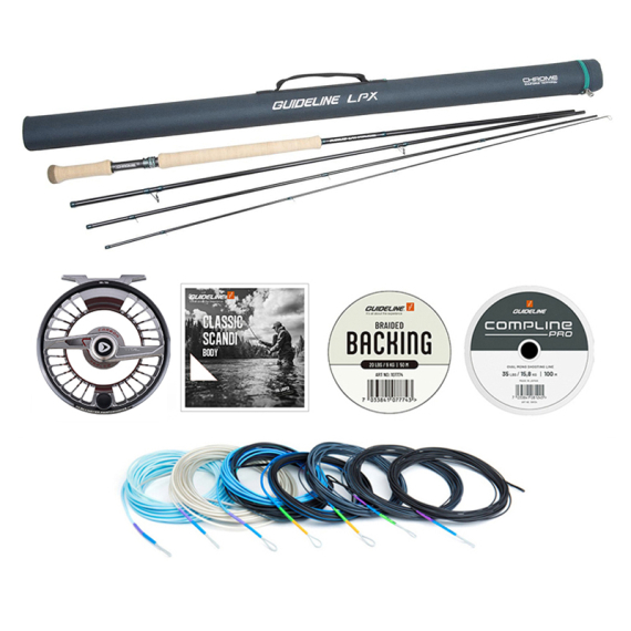 Guideline LPX Chrome Tvåhands Flugset - 12\'9\'\' #8/9 ryhmässä Kalastussetit / Perhokalastussetit / Kahden käden perhokalastussarja @ Sportfiskeprylar.se (BUNDLE_106501GLDH)