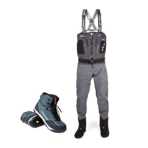 Guideline Alta Sonic T-Zip ULBC Wader Combo Vibram ryhmässä Vaatteet ja kengät / Kahluuvarusteet / Kahluuvarussarjat @ Sportfiskeprylar.se (BUNDLE_GL50710)