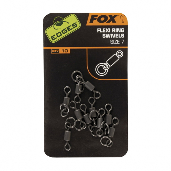 Fox Edges Flexi Ring Swivel Size 7 10pcs ryhmässä Koukut & Tarvikkeet / Rigit lisävarusteet / Rigirenkaat @ Sportfiskeprylar.se (CAC528)