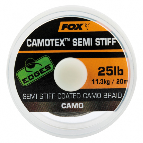 Fox Camotex Semi Stiff 20m ryhmässä Koukut & Tarvikkeet / perukkeet & perukemateriaalit / Perukemateriaalit / Perukemateriaali @ Sportfiskeprylar.se (CAC741r)