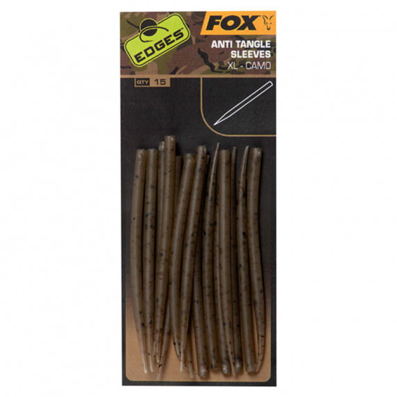 Fox Edges Camo XL Anti Tangle Sleeves 15pcs ryhmässä Koukut & Tarvikkeet / Rigit lisävarusteet / Kutistesukat & vapasukat @ Sportfiskeprylar.se (CAC766)