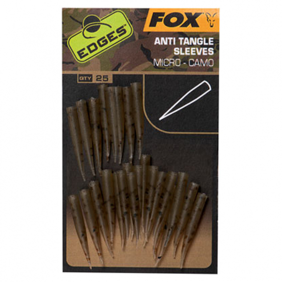 Fox Edges Camo Micro Anti Tangle Sleeves 25pcs ryhmässä Koukut & Tarvikkeet / Rigit lisävarusteet / Kutistesukat & vapasukat @ Sportfiskeprylar.se (CAC768)