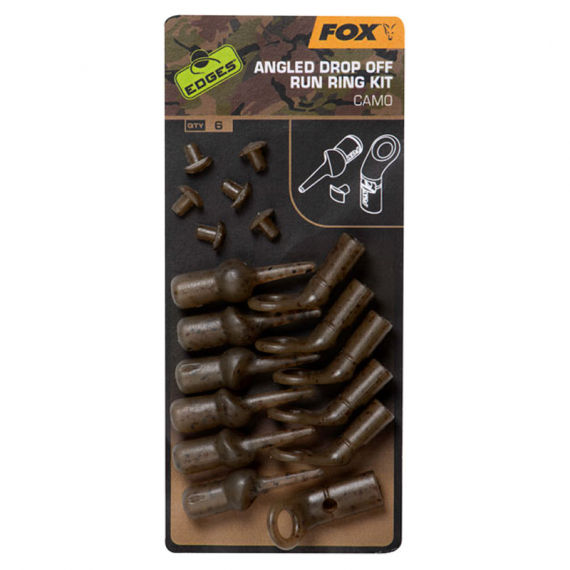 Fox Edges Camo Angled Drop Off Run Rig Kit 6-pack ryhmässä Koukut & Tarvikkeet / Rigit lisävarusteet / Muut rigitarvikkeet @ Sportfiskeprylar.se (CAC775)