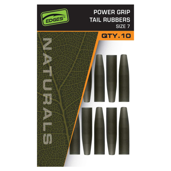 Fox Edges Naturals Power Grip Tail Rubbers - Size 7x10 ryhmässä Koukut & Tarvikkeet / Rigit lisävarusteet / Kutistesukat & vapasukat @ Sportfiskeprylar.se (CAC842)