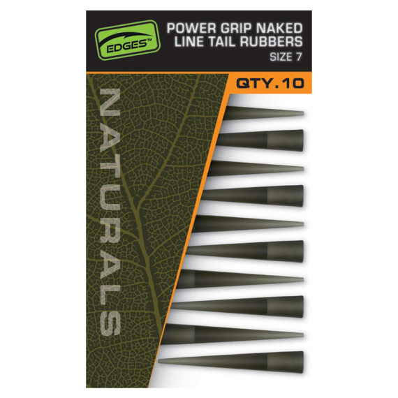 Fox Edges Naturals Power Grip Naked Line Tail Rubbers - size 7x10 ryhmässä Koukut & Tarvikkeet / Rigit lisävarusteet / Kutistesukat & vapasukat @ Sportfiskeprylar.se (CAC844)