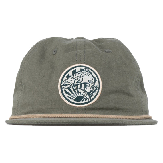SQRTN Trout 6-Panel Cap Olive ryhmässä Vaatteet ja kengät / Lippalakit ja päähineet / Lippikset / Dad Caps @ Sportfiskeprylar.se (CAP-341-OSFA)