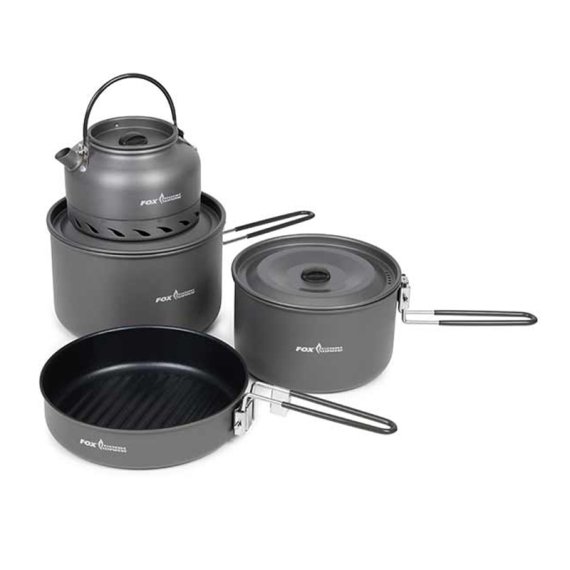 Fox Cookware 4 piece Deluxe Cook Set ryhmässä Retkeily / ulkoilu / Retkikeittiöt & keittiövälineet / Leiriuunit ja poltteet @ Sportfiskeprylar.se (CCW037)