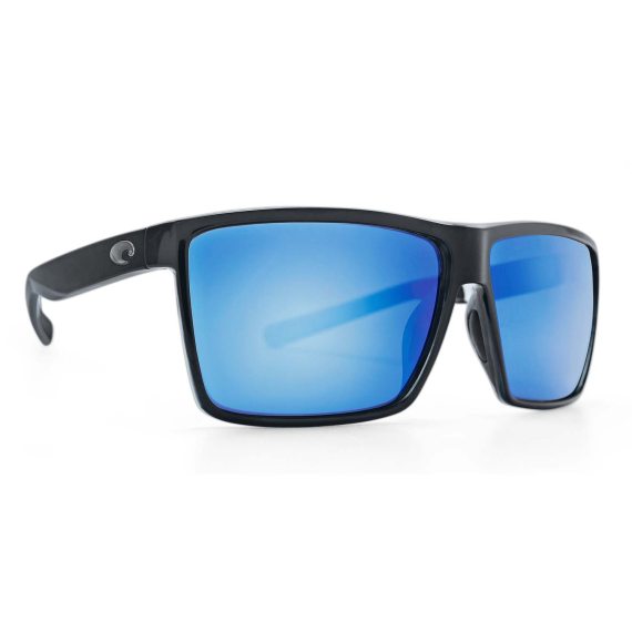 Costa Rincon Shiny Black (Glas) - Blue Mirror 580G ryhmässä Vaatteet ja kengät / Silmälasit / Polaroidut aurinkolasit @ Sportfiskeprylar.se (CO-RIN11-OBMGLP)