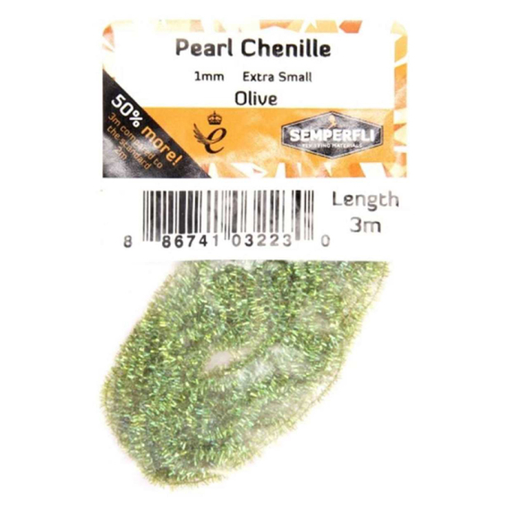 Semperfli Pearl Chenille 1mm - Olive ryhmässä Kalastusmenetelmät / Perhokalastus / Perhonsidonta / Perhonsidonta materiaali / Chenille & Lanka @ Sportfiskeprylar.se (CPSC001OLV)