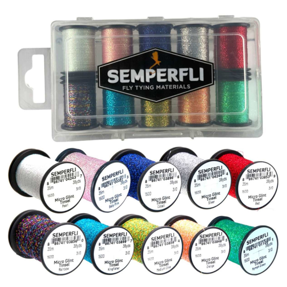 Semperfli Micro Glint Nymph Tinsel Collection Attractor Colors ryhmässä Koukut & Tarvikkeet / Perhonsidonta / Perhonsidontamateriaalit / Chenille & Lanka @ Sportfiskeprylar.se (DMGL000STL)
