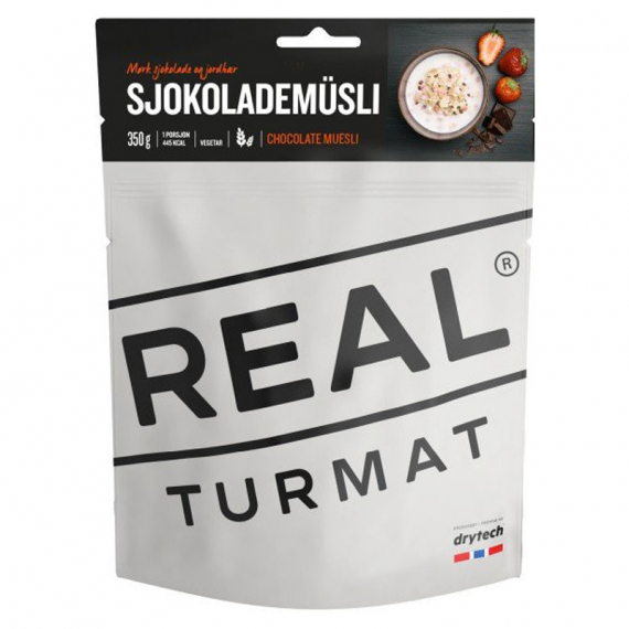 Real Turmat Chocolate Muesli ryhmässä Retkeily / ulkoilu / Leirimuonat / Pakastekuivattu ruoka @ Sportfiskeprylar.se (DT5362)