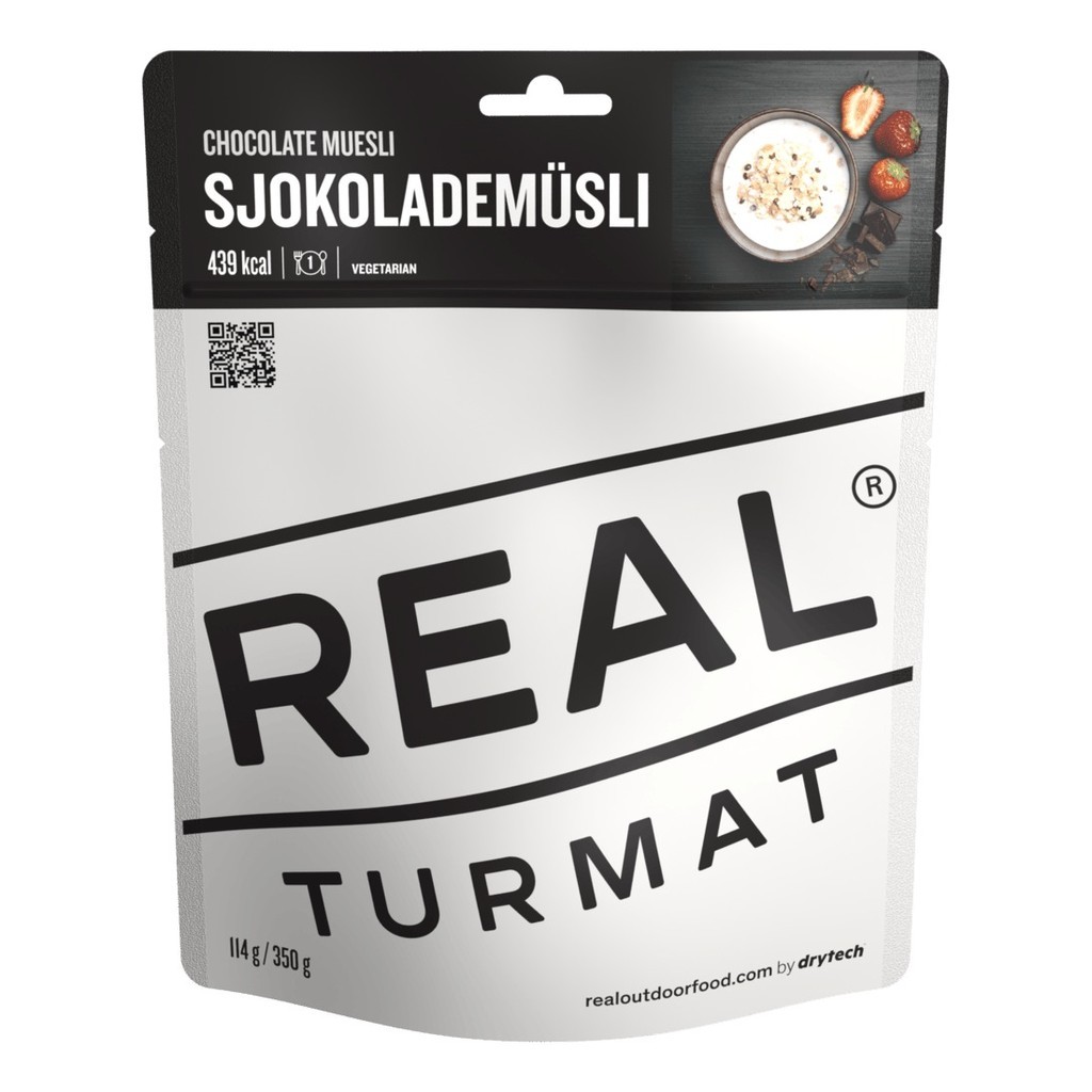 Real Turmat Chocolate Muesli ryhmässä Retkeily / ulkoilu / Leirimuonat / Pakastekuivattu ruoka @ Sportfiskeprylar.se (DT6051)