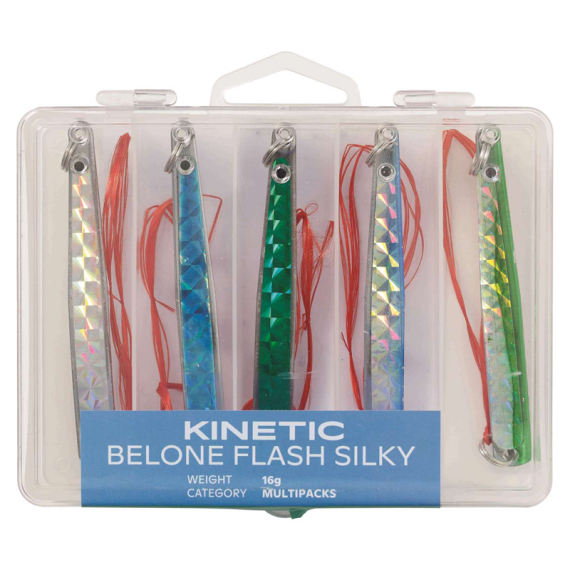 Kinetic Belone Flash Silky (5-pack) ryhmässä Vieheet / Viehesarjat / Viehesarjat taimen- & putnakekalastus @ Sportfiskeprylar.se (E129-012-163r)