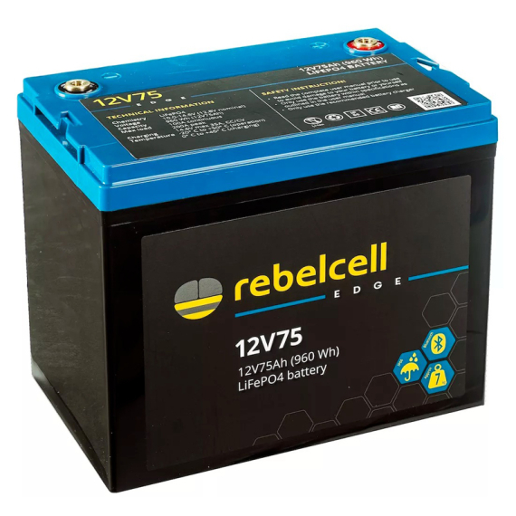 Rebelcell 12V75 Edge (960 Wh) ryhmässä Veneilyelektroniikka & veneily / Akut & Laturit / Akut / Lithiumakut @ Sportfiskeprylar.se (EDGE12V75)