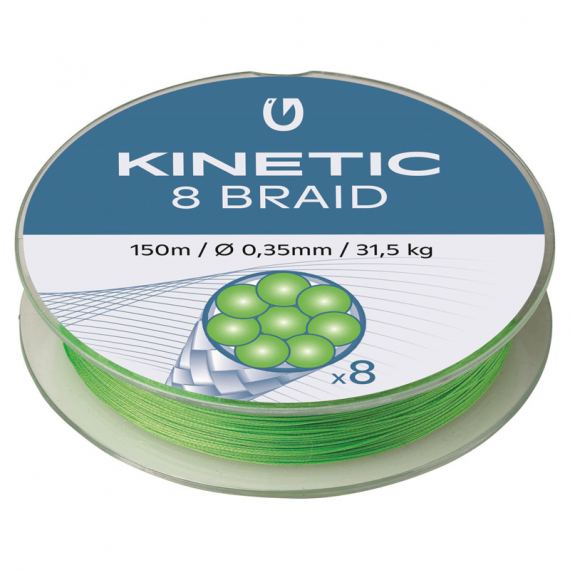 Kinetic 8 Braid 150m Fluo Green ryhmässä Siimat / Kuitusiimat @ Sportfiskeprylar.se (F500-023r)