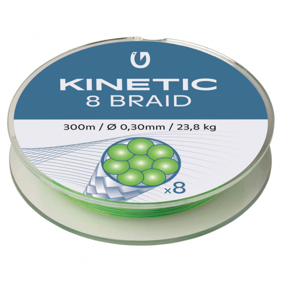 Kinetic 8 Braid 300m Fluo Green ryhmässä Siimat / Kuitusiimat @ Sportfiskeprylar.se (F501-023r)