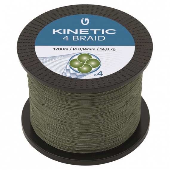 Kinetic 4 Braid 1200m Dusty Green ryhmässä Siimat / Kuitusiimat @ Sportfiskeprylar.se (F505-024r)