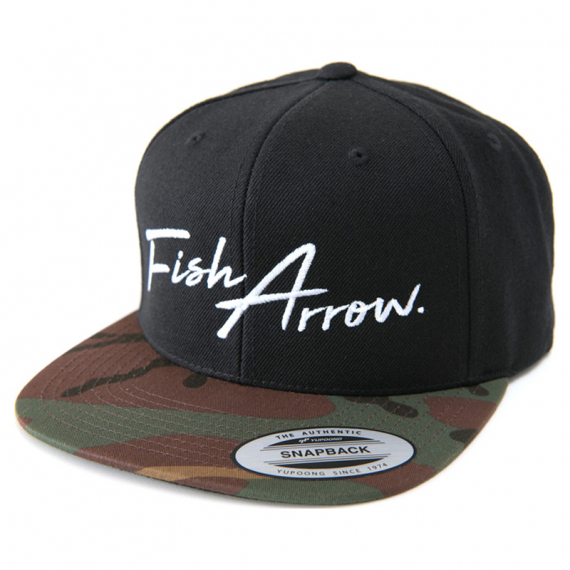 Fish Arrow FA Flat Cap Black/Green Camo ryhmässä Vaatteet ja kengät / Lippikset ja päähineet / Lippikset / Snapback-lippikset @ Sportfiskeprylar.se (FA-4573251345429)