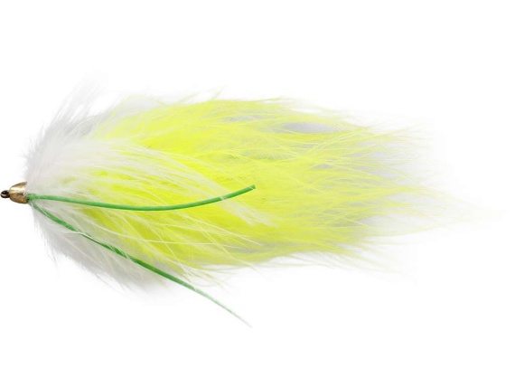 Marabou Worm White/Chartreuse ryhmässä Vieheet / Perhot / Streamerit @ Sportfiskeprylar.se (FL24064r)