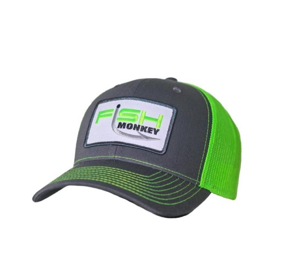 Fish Monkey Hat Mr Patch Hat Charcoal/Neon Green ryhmässä Vaatteet ja kengät / Lippikset ja päähineet / Lippikset @ Sportfiskeprylar.se (FM77-CHNG)