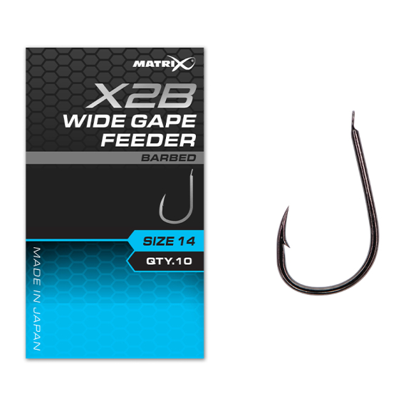 Matrix X2B Wide Gape Feeder Barbed ryhmässä Koukut & Tarvikkeet / Koukut / Yksihaaraiset koukut @ Sportfiskeprylar.se (GHK204r)