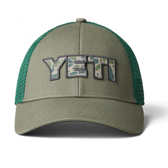 Yeti Camo Logo Badge Low Pro Trucker Hat Olive ryhmässä Vaatteet ja kengät / Lippikset ja päähineet / Lippikset / Trucker lippikset @ Sportfiskeprylar.se (H005O)