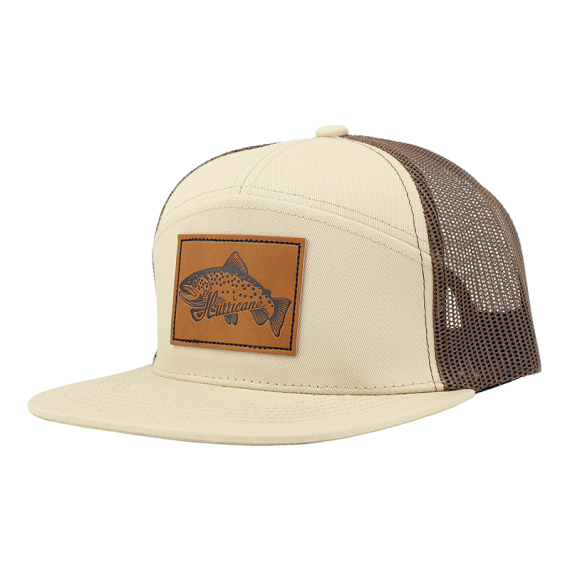 Hurricane Leather Patch Trout 7-panel Trucker Hat ryhmässä Vaatteet ja kengät / Lippalakit ja päähineet / Lippikset / Trucker lippikset @ Sportfiskeprylar.se (HAT04)