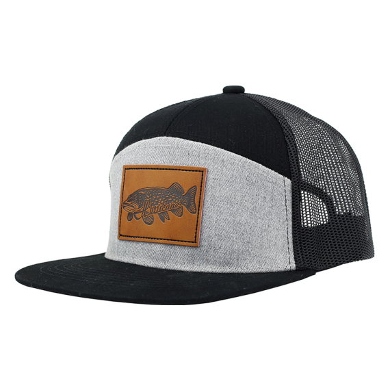 Hurricane Leather Patch Pike 7-panel Trucker Hat ryhmässä Vaatteet ja kengät / Lippalakit ja päähineet / Lippikset / Trucker lippikset @ Sportfiskeprylar.se (HAT05)