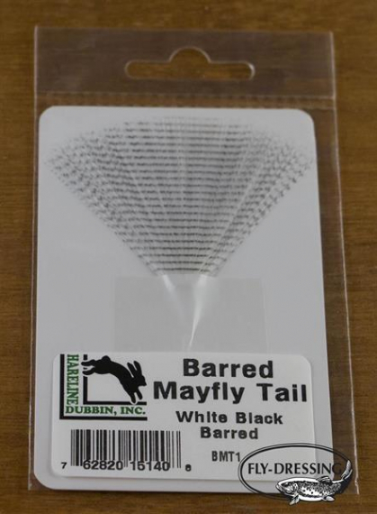 BARRED MAYFLY TAIL #1 WHITE BLACK BARRED ryhmässä Koukut & Tarvikkeet / Perhonsidonta / Perhonsidonta materiaali / Muut synteettiset materiaalit @ Sportfiskeprylar.se (HL-BMT1)