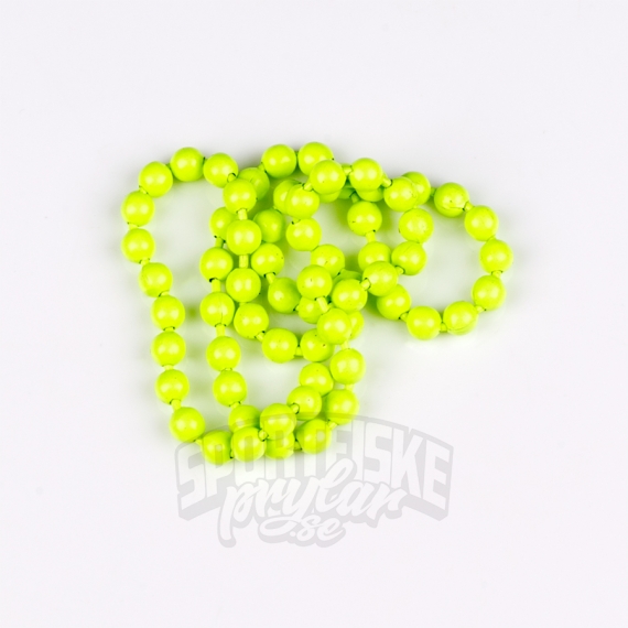 Flourescent Bead Chain Medium #127 Fluo Chartreuse ryhmässä Koukut & Tarvikkeet / Perhonsidonta / Perhonsidonta materiaali / Kartiot @ Sportfiskeprylar.se (HL-FBC127)
