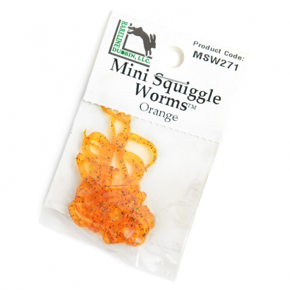 Mini Squiggle Worms #271 Orange ryhmässä Koukut & Tarvikkeet / Perhonsidonta / Perhonsidonta materiaali / Muut synteettiset materiaalit @ Sportfiskeprylar.se (HL-MSW271)