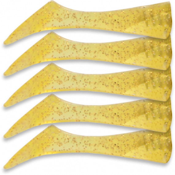 Headbanger Shad 11cm Replacement Tails (5kpl), Golden Shiner ryhmässä Uistimet / vieheet / Softbaits / Kumikalat / Ahven heittojigit & Kuha heittojigit @ Sportfiskeprylar.se (HS-11-RT-GS)