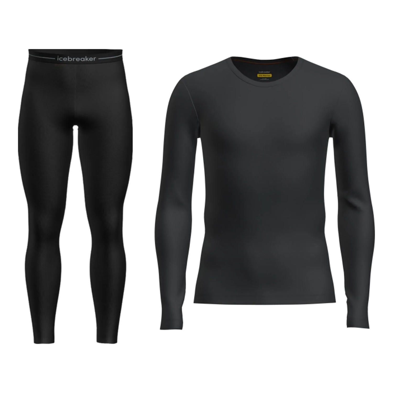 Icebreaker M\'s Merino 175 Everyday LS Crew & Leggings Set Black ryhmässä Vaatteet ja kengät / Vaatetus / Alusosat & alusvaatteet / Pohjakerros-setit @ Sportfiskeprylar.se (IB0A57P30011001r)