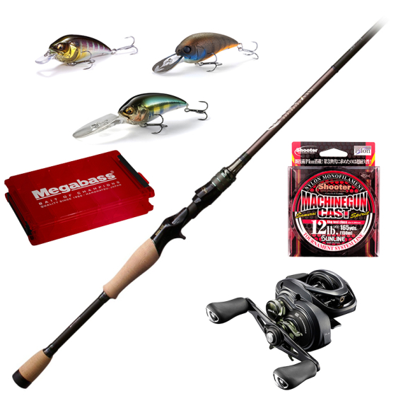Megabass Orochi X10 F4-68XT Jabberwock Super-Z Crank Combo ryhmässä Kalastussetit / Heittokalastussetit / Heittokalastussetit Ahven @ Sportfiskeprylar.se (JABBERWOCKCRANKCOMBO)
