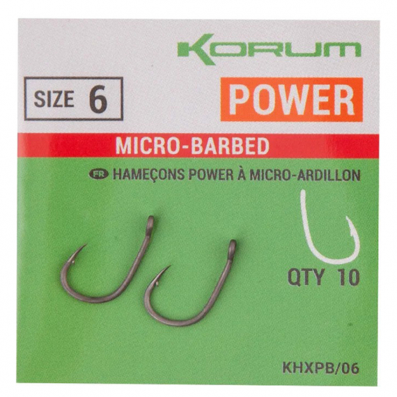 Korum XPERT Power Micro Barbed Hooks ryhmässä Koukut & Tarvikkeet / Koukut / Specimenkoukut @ Sportfiskeprylar.se (KHXPB-06r)