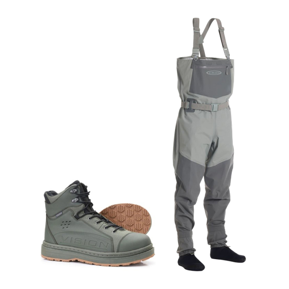 Vision Koski Grey & Koski Green 2.0 Gummi Wading Set ryhmässä Vaatteet ja kengät / Kahluuvarusteet / Kahluuvarussarjat @ Sportfiskeprylar.se (KOSKIGREYKOSKIGUMMI)