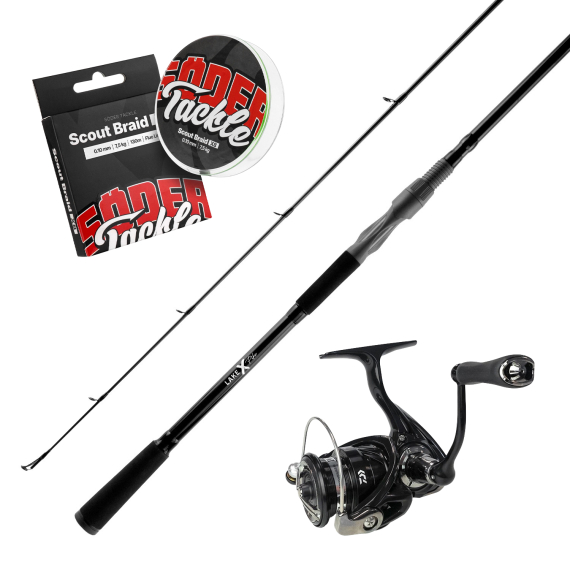 Lake X Pike Spinning 8\'6\'\' Fast Action XH 70-150g & Daiwa Pitch Black ryhmässä Kalastussetit / Virvelisetit / Hauki Avokelasetti @ Sportfiskeprylar.se (LAKEXDAIWAPITCHBLACCOMBO)