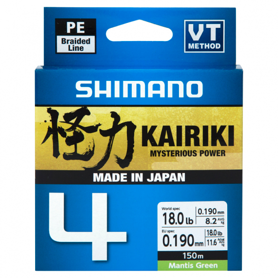 Shimano Kairiki 4, Mantis Green - 150m ryhmässä Siimat / Kuitu- ja supersiimat @ Sportfiskeprylar.se (LDM54TE0810015Gr)