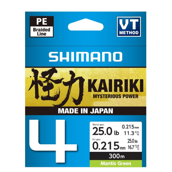 Shimano Kairiki 4 300m Mantis Green ryhmässä Siimat / Kuitu- ja supersiimat @ Sportfiskeprylar.se (LDM64TE5031530Gr)